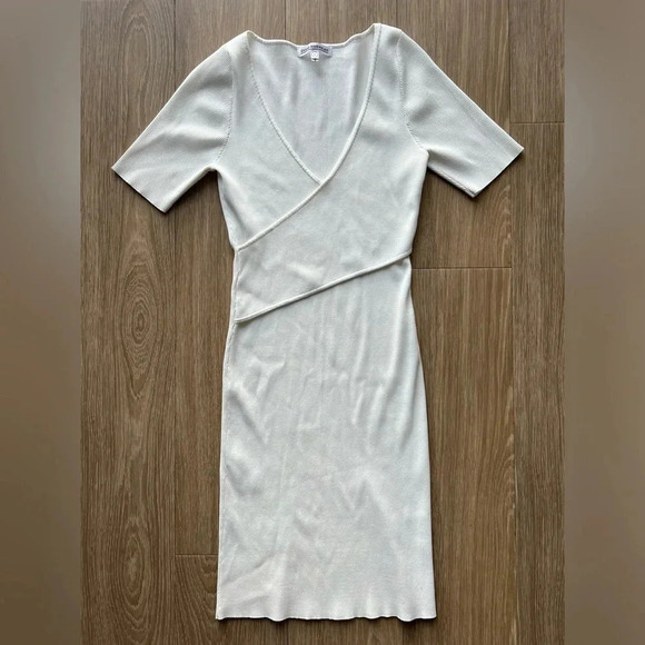 Good American Ribbed Knit Surplice Neck Dress Size 4 - Picture 2 of 7